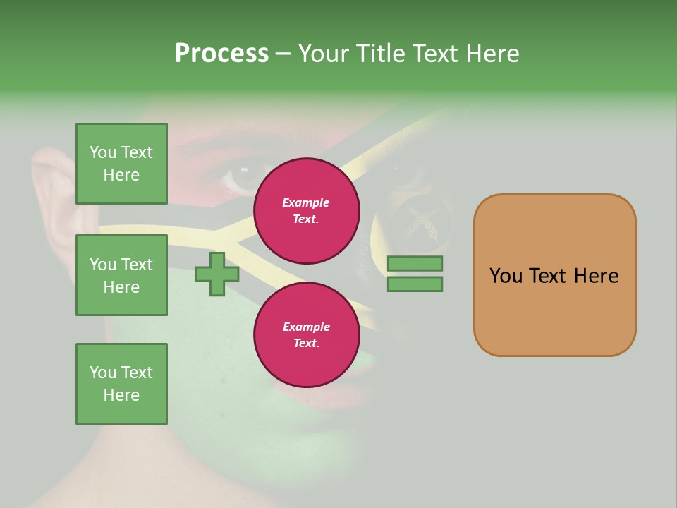 A Man With His Face Painted In The Colors Of The Flag Of Jamaica PowerPoint Template