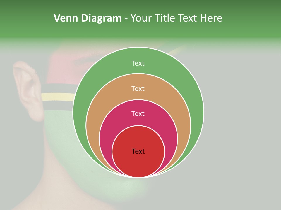 A Man With His Face Painted In The Colors Of The Flag Of Jamaica PowerPoint Template
