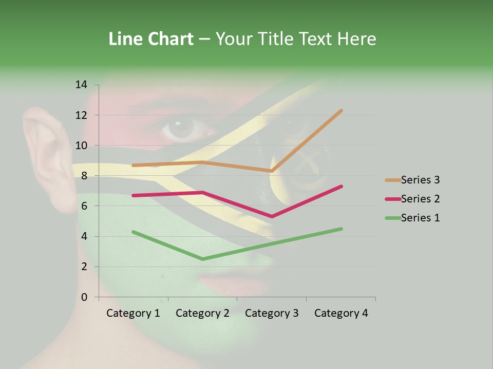 A Man With His Face Painted In The Colors Of The Flag Of Jamaica PowerPoint Template