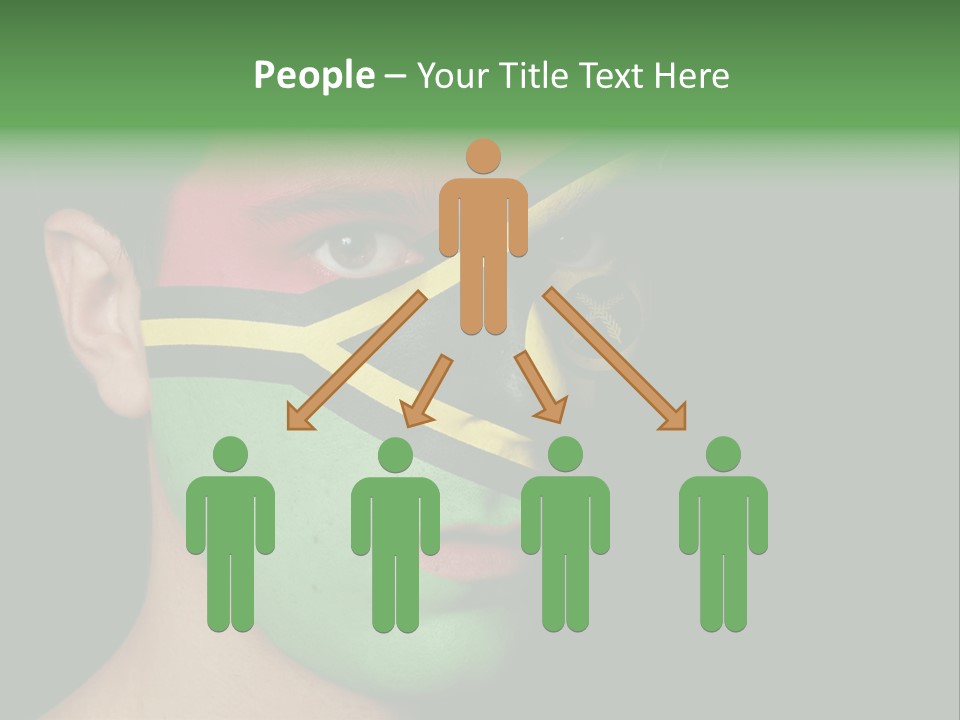 A Man With His Face Painted In The Colors Of The Flag Of Jamaica PowerPoint Template