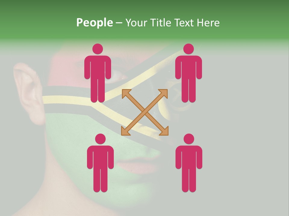 A Man With His Face Painted In The Colors Of The Flag Of Jamaica PowerPoint Template