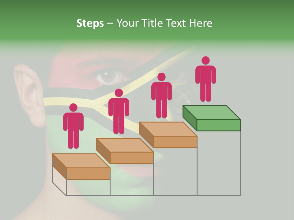 A Man With His Face Painted In The Colors Of The Flag Of Jamaica PowerPoint Template