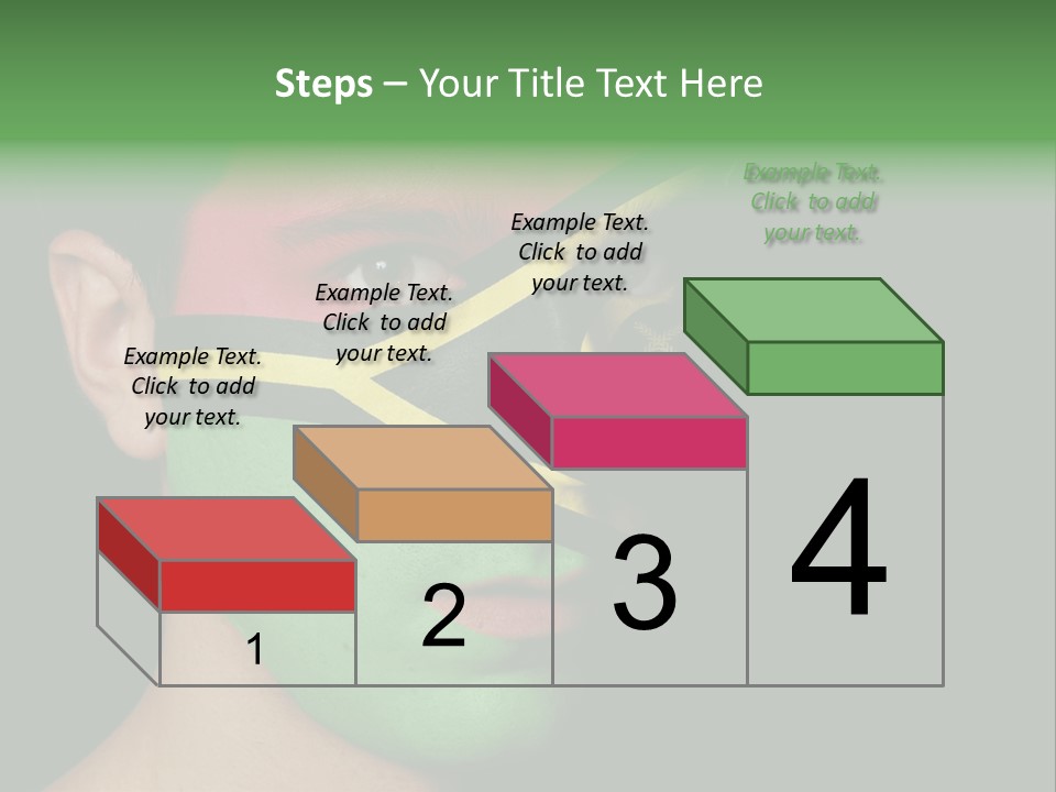 A Man With His Face Painted In The Colors Of The Flag Of Jamaica PowerPoint Template