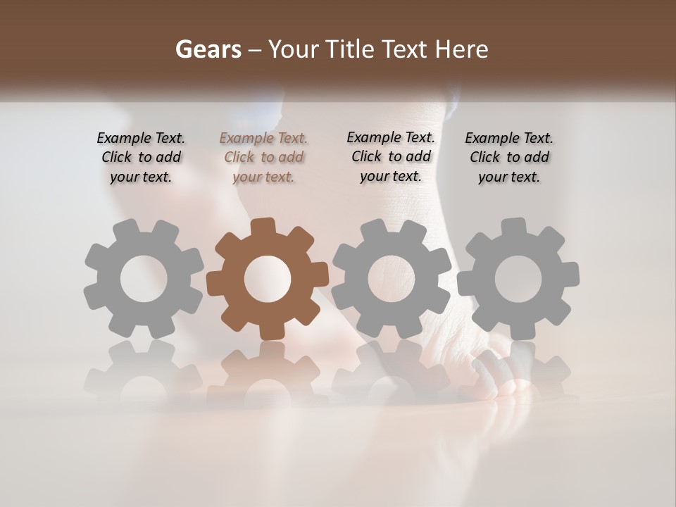 A Person With Bare Feet Standing On A Wooden Floor PowerPoint Template