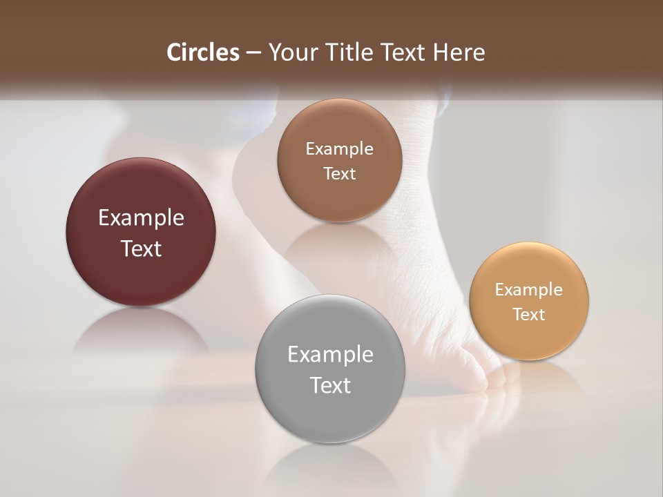 A Person With Bare Feet Standing On A Wooden Floor PowerPoint Template