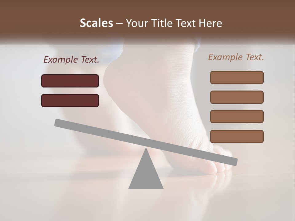 A Person With Bare Feet Standing On A Wooden Floor PowerPoint Template