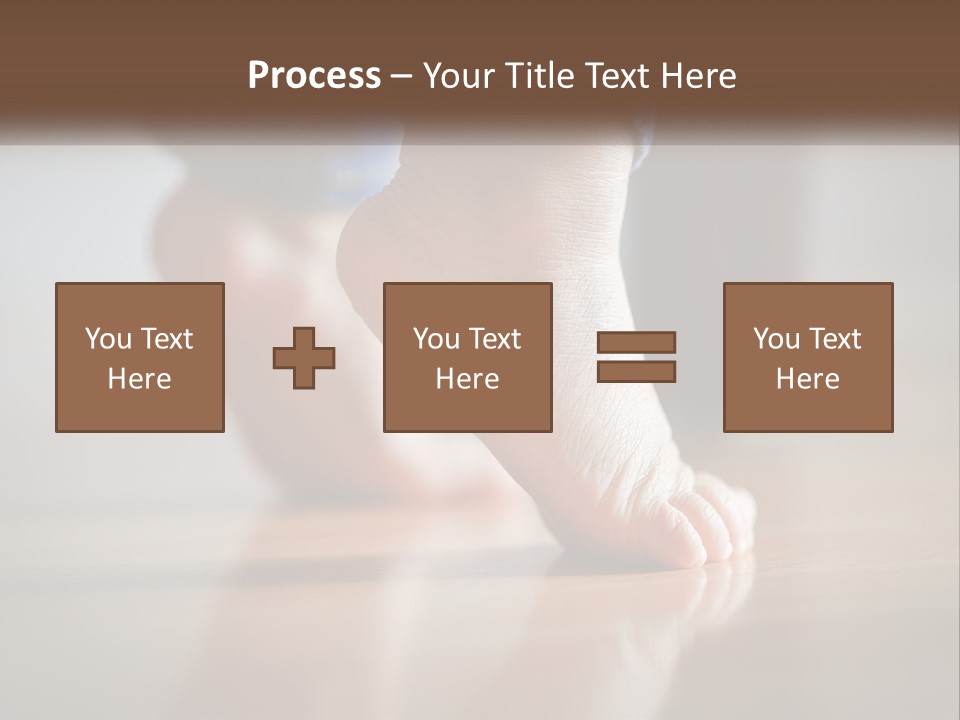 A Person With Bare Feet Standing On A Wooden Floor PowerPoint Template