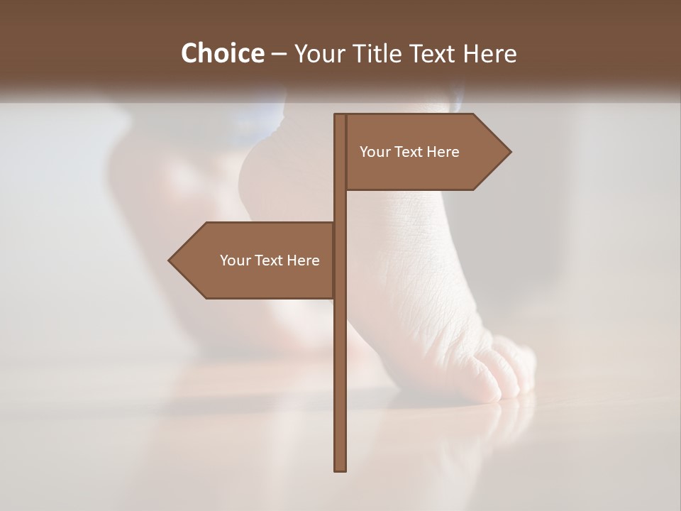 A Person With Bare Feet Standing On A Wooden Floor PowerPoint Template