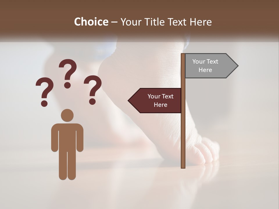 A Person With Bare Feet Standing On A Wooden Floor PowerPoint Template