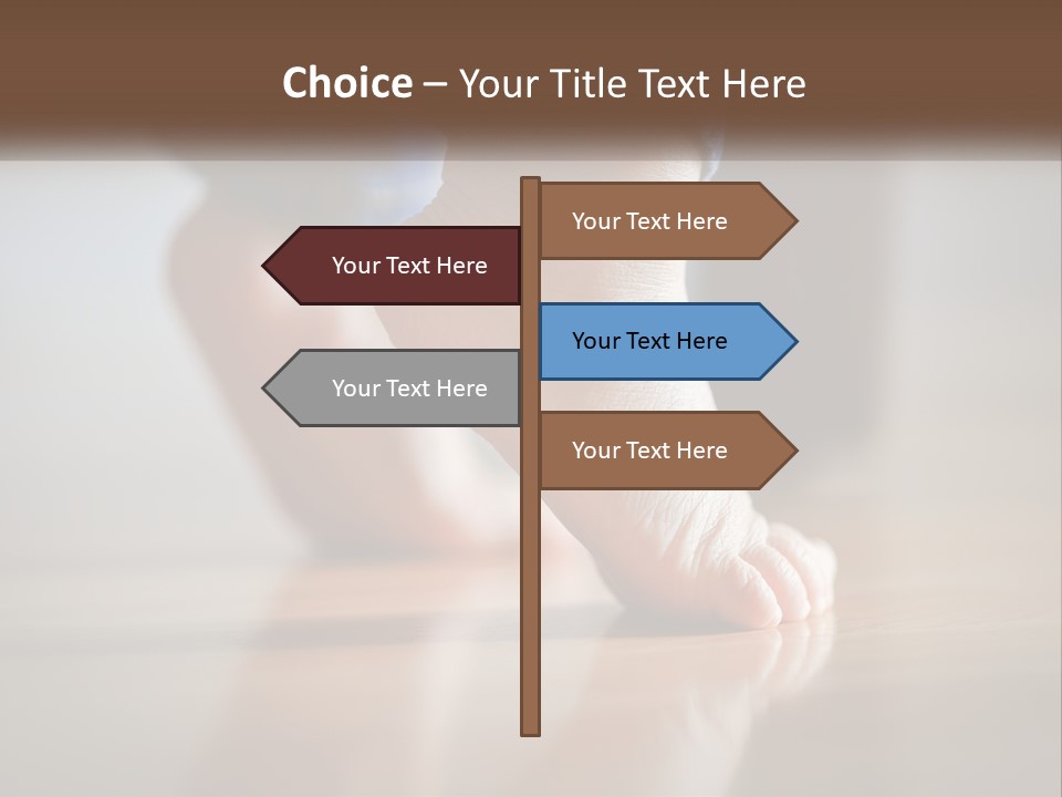 A Person With Bare Feet Standing On A Wooden Floor PowerPoint Template