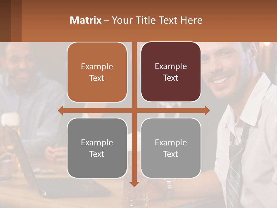 A Group Of People Sitting At A Table With Beer PowerPoint Template