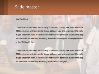 A Group Of People Sitting At A Table With Beer PowerPoint Template