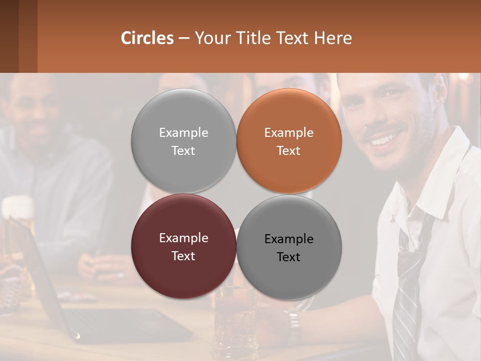 A Group Of People Sitting At A Table With Beer PowerPoint Template