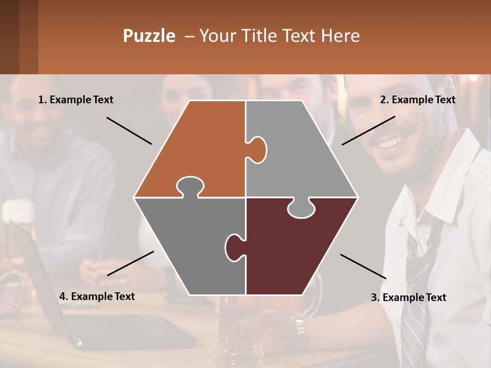 A Group Of People Sitting At A Table With Beer PowerPoint Template