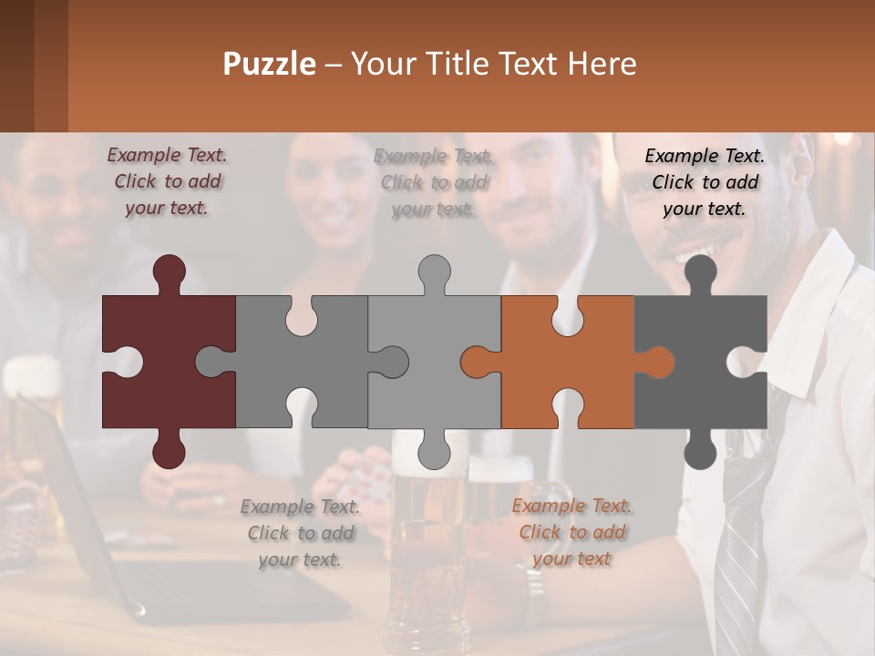 A Group Of People Sitting At A Table With Beer PowerPoint Template