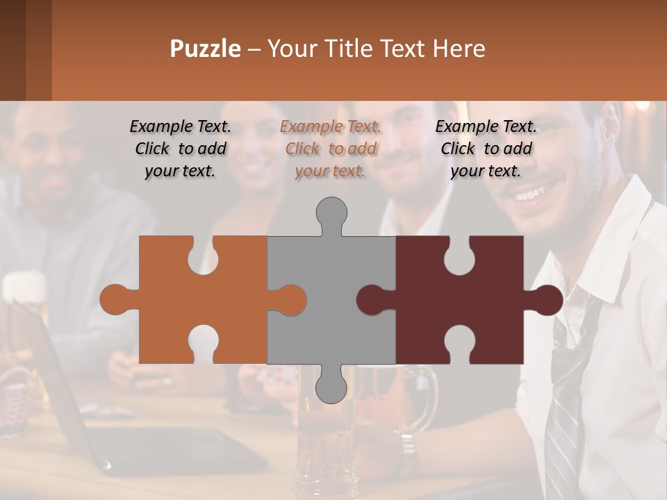 A Group Of People Sitting At A Table With Beer PowerPoint Template