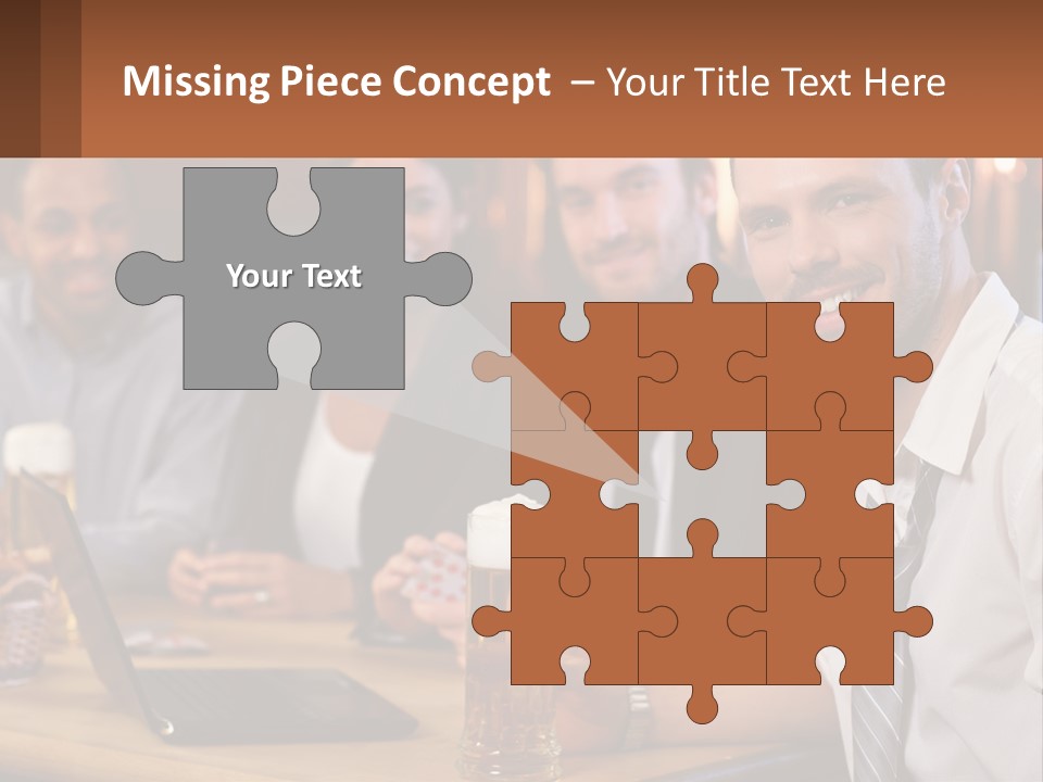 A Group Of People Sitting At A Table With Beer PowerPoint Template