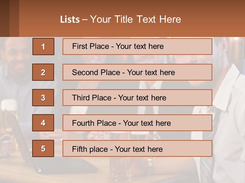A Group Of People Sitting At A Table With Beer PowerPoint Template