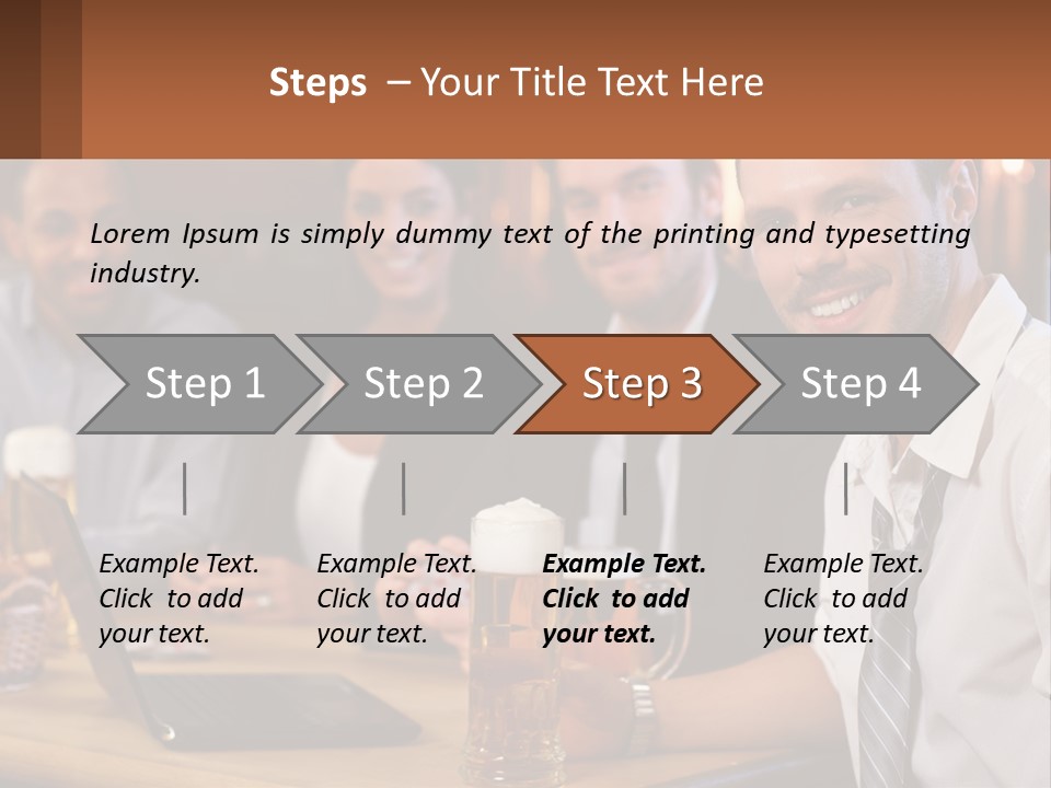A Group Of People Sitting At A Table With Beer PowerPoint Template