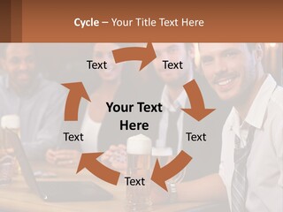 A Group Of People Sitting At A Table With Beer PowerPoint Template