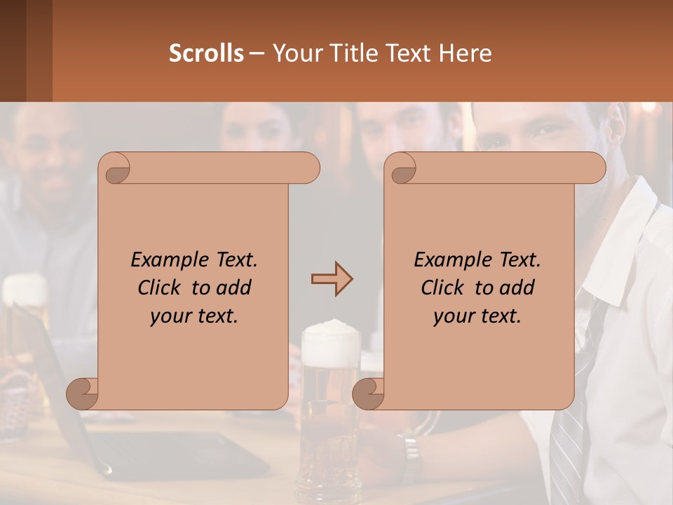 A Group Of People Sitting At A Table With Beer PowerPoint Template