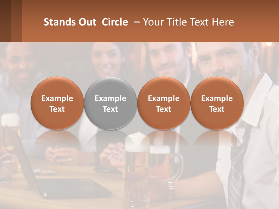 A Group Of People Sitting At A Table With Beer PowerPoint Template