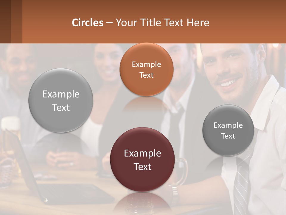 A Group Of People Sitting At A Table With Beer PowerPoint Template