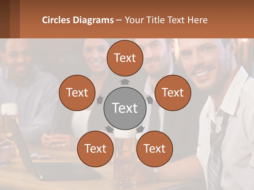 A Group Of People Sitting At A Table With Beer PowerPoint Template