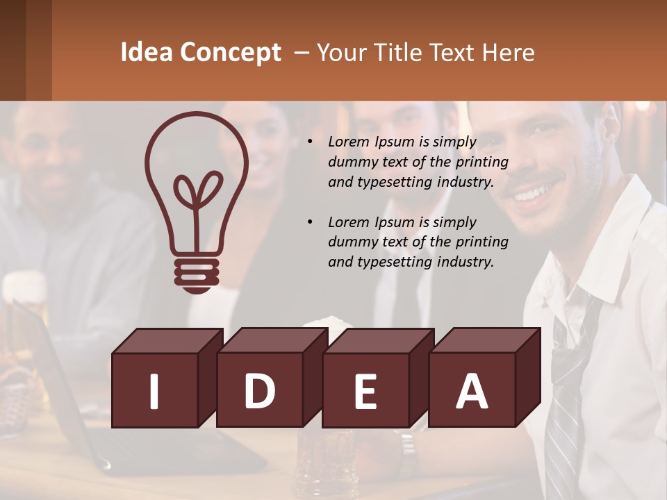 A Group Of People Sitting At A Table With Beer PowerPoint Template