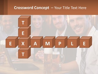 A Group Of People Sitting At A Table With Beer PowerPoint Template