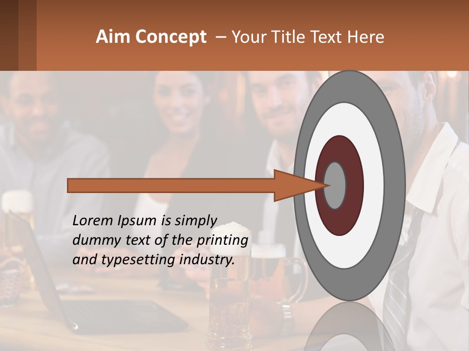 A Group Of People Sitting At A Table With Beer PowerPoint Template
