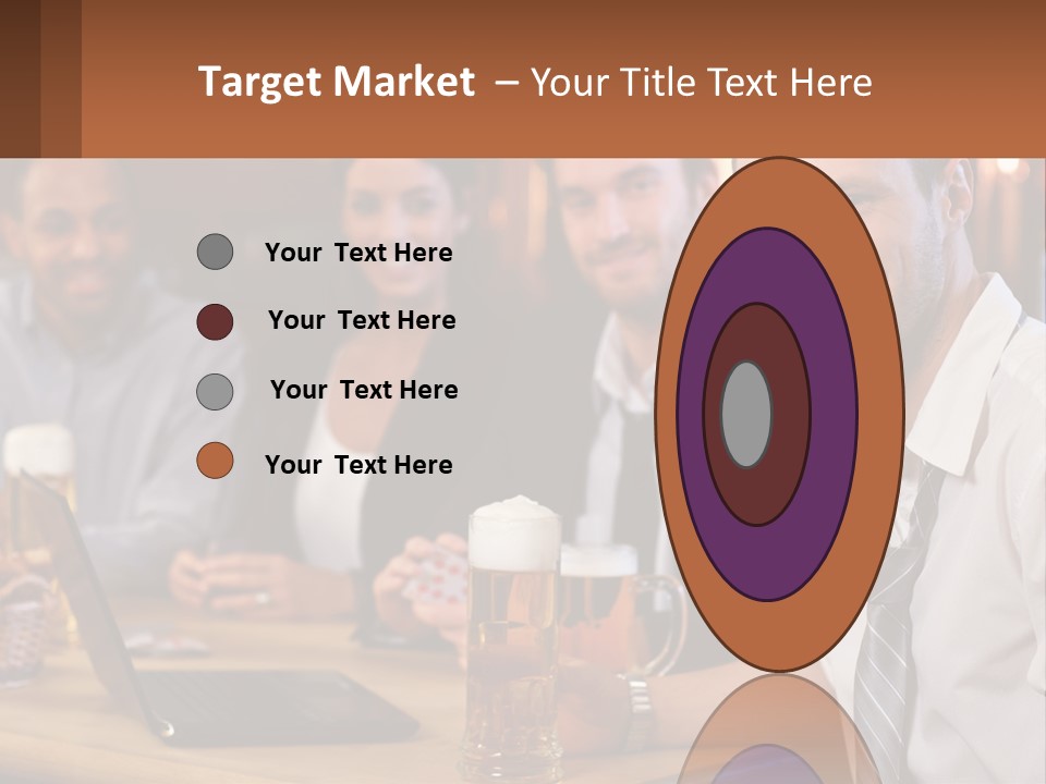 A Group Of People Sitting At A Table With Beer PowerPoint Template