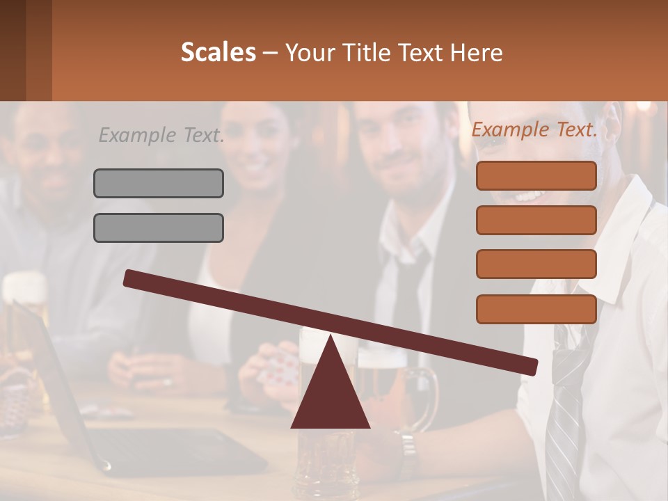 A Group Of People Sitting At A Table With Beer PowerPoint Template