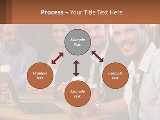 A Group Of People Sitting At A Table With Beer PowerPoint Template