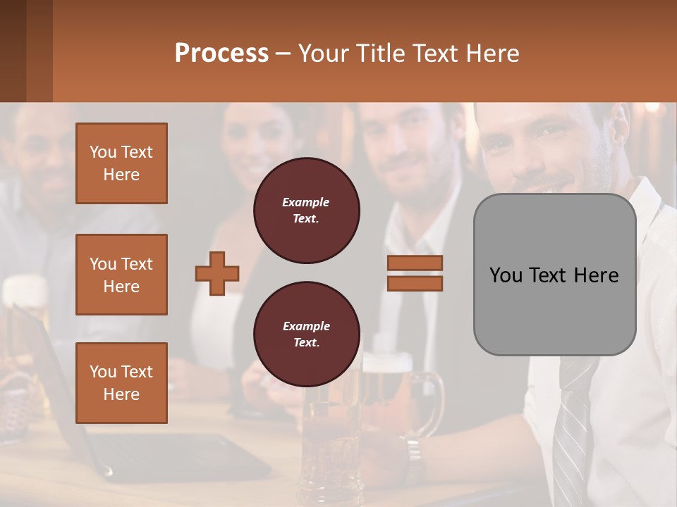A Group Of People Sitting At A Table With Beer PowerPoint Template