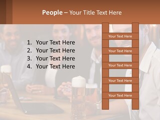 A Group Of People Sitting At A Table With Beer PowerPoint Template