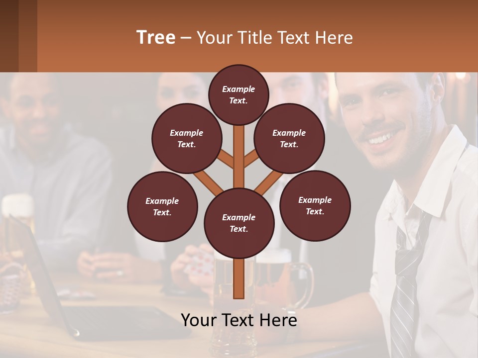 A Group Of People Sitting At A Table With Beer PowerPoint Template