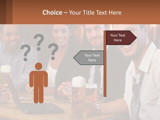 A Group Of People Sitting At A Table With Beer PowerPoint Template