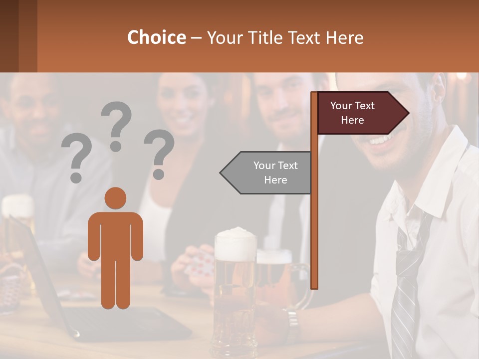 A Group Of People Sitting At A Table With Beer PowerPoint Template
