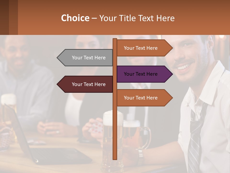 A Group Of People Sitting At A Table With Beer PowerPoint Template