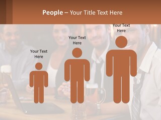 A Group Of People Sitting At A Table With Beer PowerPoint Template
