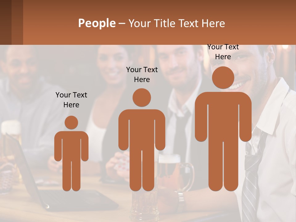 A Group Of People Sitting At A Table With Beer PowerPoint Template