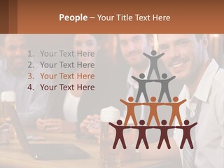 A Group Of People Sitting At A Table With Beer PowerPoint Template