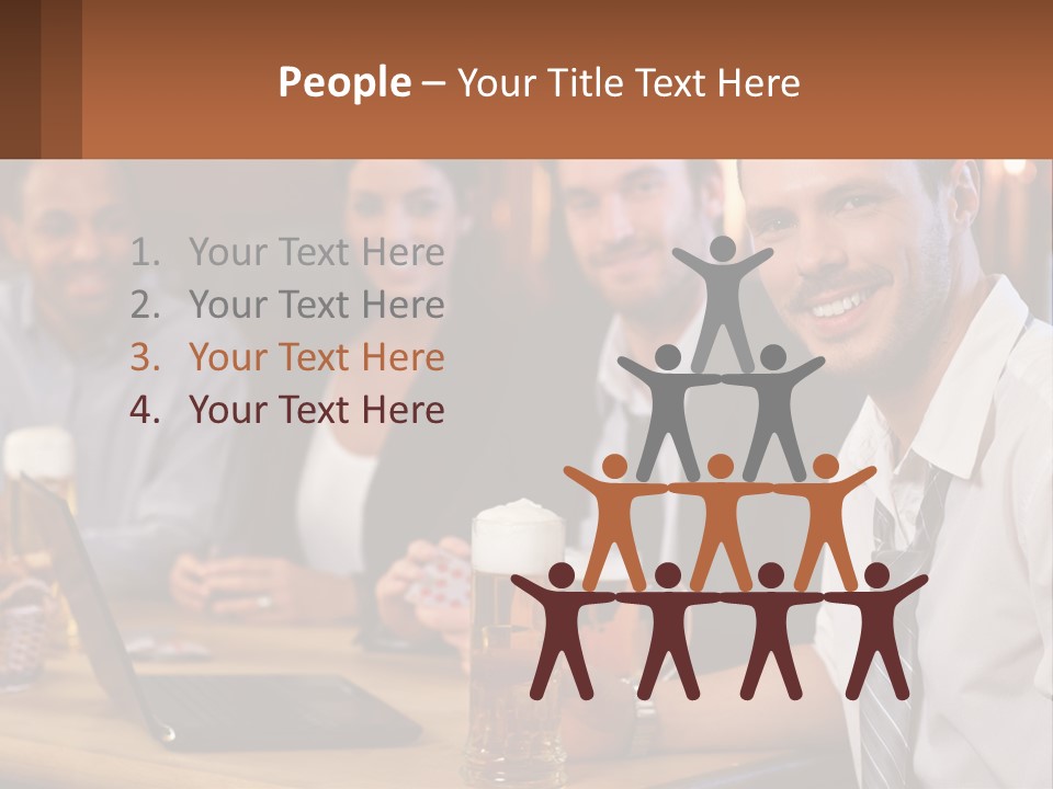 A Group Of People Sitting At A Table With Beer PowerPoint Template