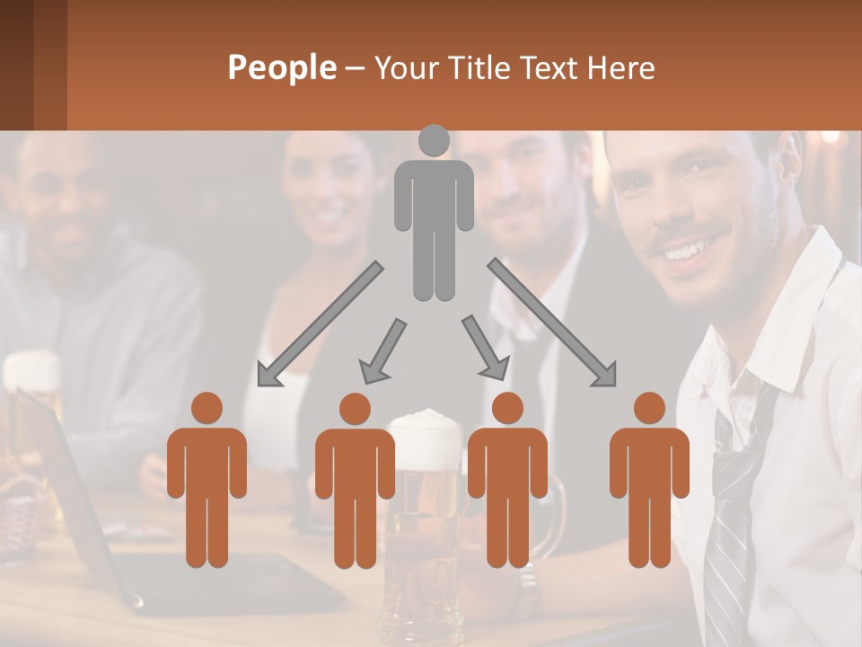 A Group Of People Sitting At A Table With Beer PowerPoint Template