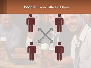 A Group Of People Sitting At A Table With Beer PowerPoint Template
