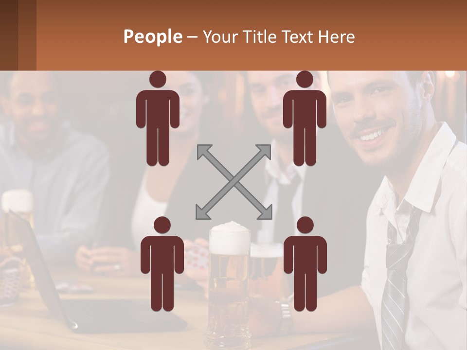 A Group Of People Sitting At A Table With Beer PowerPoint Template