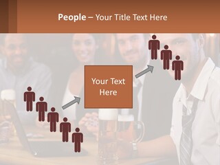 A Group Of People Sitting At A Table With Beer PowerPoint Template