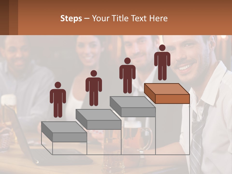 A Group Of People Sitting At A Table With Beer PowerPoint Template