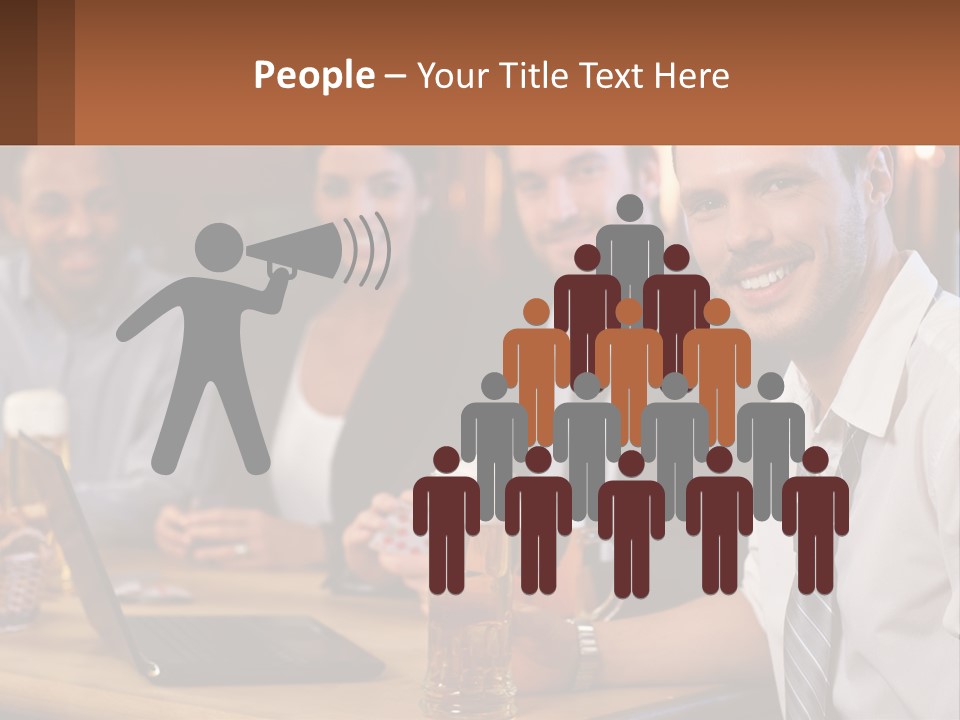 A Group Of People Sitting At A Table With Beer PowerPoint Template